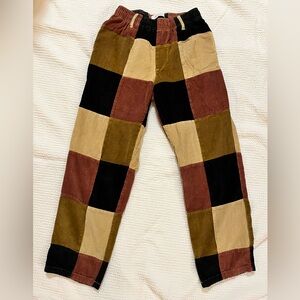 Patchwork corduroy trousers